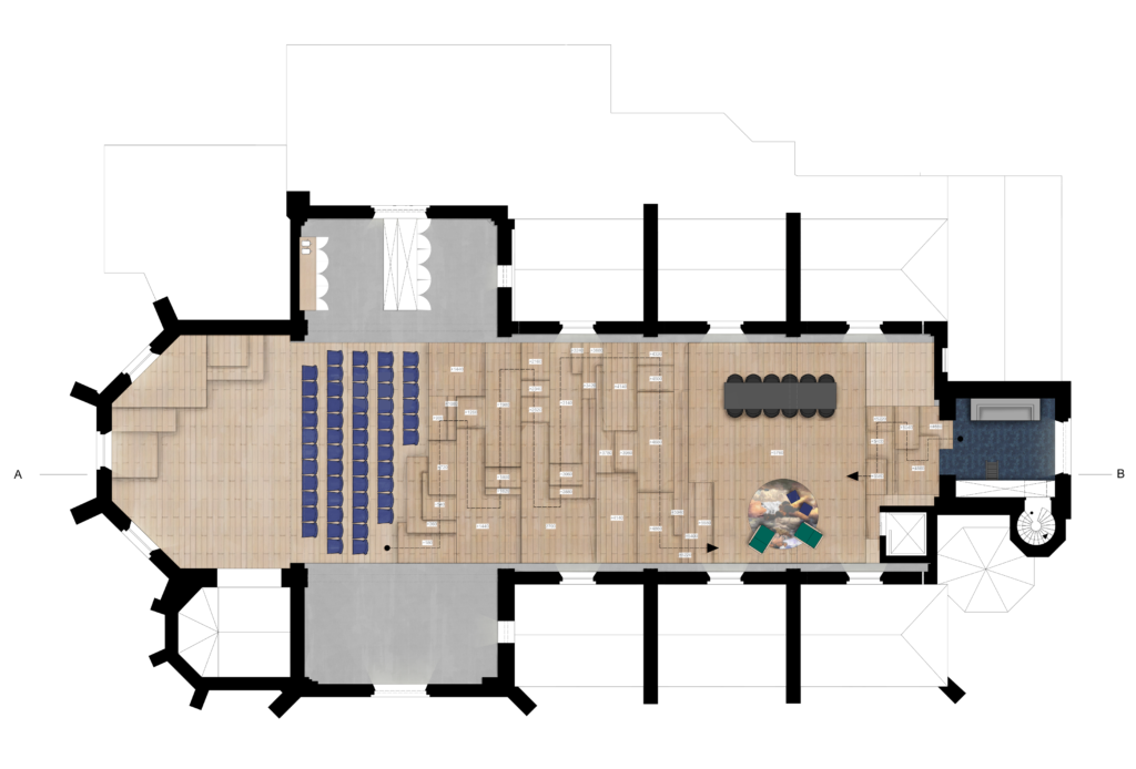 Eerste verdieping nieuw design kerk